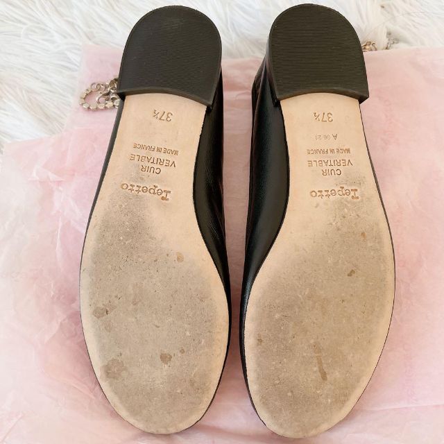 ☆Lepetto☆アンクルストラップ付きバレエシューズ ブラック サイズ37.5