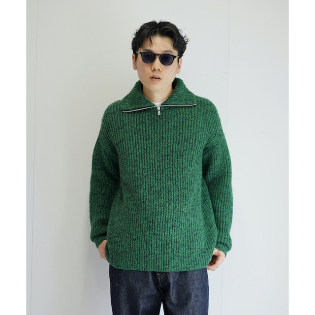 メンズAURALEE WOOL BABY ALPACA MIX RIB KNIT