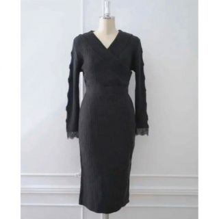 ハーリップトゥ(Her lip to)のher lip to Wrap-Effect Knit Dress (ひざ丈ワンピース)