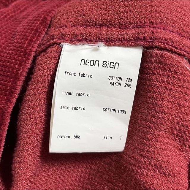 NEON SIGN(ネオンサイン)のNEON SIGN ネオンサイン コーデュロイ ブルゾン ワインレッド メンズのジャケット/アウター(ブルゾン)の商品写真