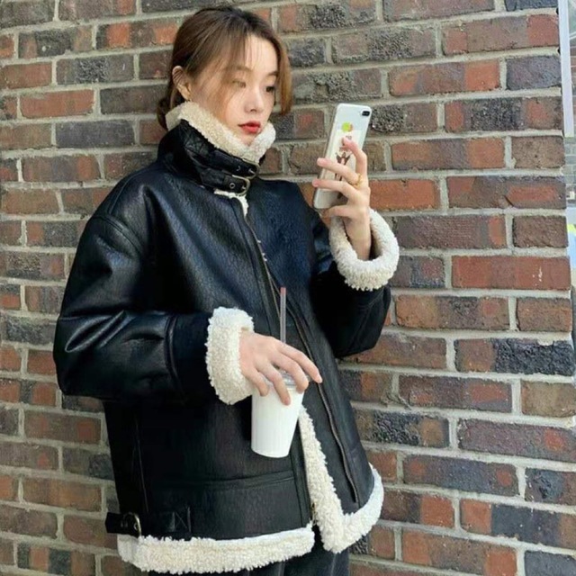 韓国 服 レディース レザー ジャケット ライダース 革ジャン アウター