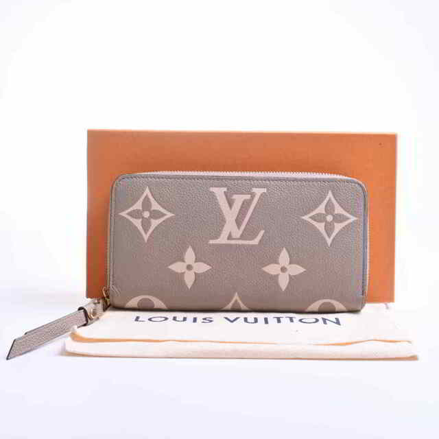 LOUIS VUITTON ルイヴィトン アンプラント バイカラー ジッピーウォレット ラウンドファスナー 長財布 ベージュ レザー by