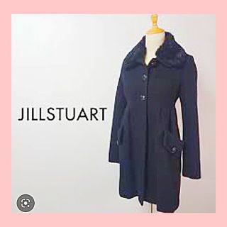 ジルスチュアート(JILLSTUART)の【超美品】JILLSTUART ラビットファー付きハーフコート ブラック Ｓ(毛皮/ファーコート)