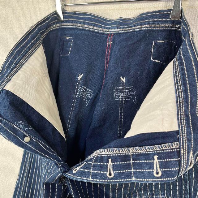 シュガーケーン ワークパンツ ウォバッシュ ストライプ デニム シンチ