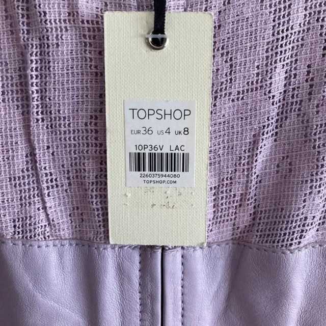 TOPSHOP(トップショップ)の★TOPSHOP★トップショップ レザー ワンピース 皮 革 皮革 パープル 紫 レディースのワンピース(ひざ丈ワンピース)の商品写真