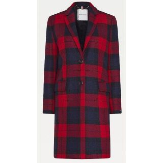 トミーヒルフィガー(TOMMY HILFIGER)の[美品]　Tommy Hilfiger チェック シングルコート　Sサイズ(チェスターコート)