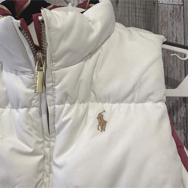 Ralph Lauren(ラルフローレン)のRalph Laurenリバーシブル❣️ダウンベスト❣️白×ピンク レディースのジャケット/アウター(ダウンベスト)の商品写真