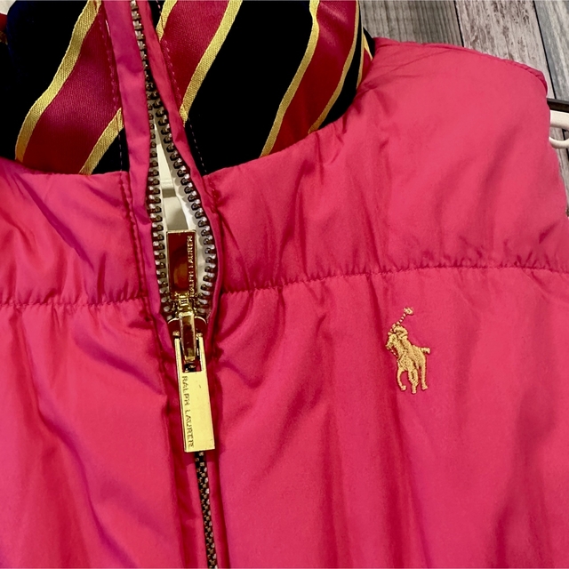 Ralph Lauren(ラルフローレン)のRalph Laurenリバーシブル❣️ダウンベスト❣️白×ピンク レディースのジャケット/アウター(ダウンベスト)の商品写真