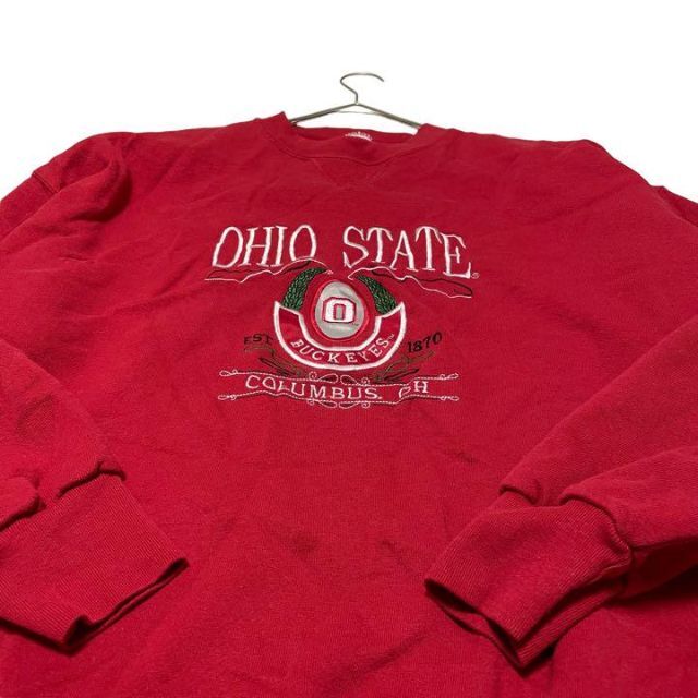 激レア　USA製　スウェット　オハイオ州立大学　刺繍ロゴ　90s 古着 メンズのトップス(スウェット)の商品写真