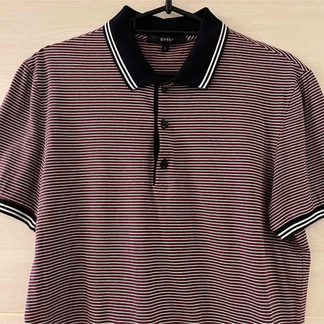 Gucci - 美品 GUCCI/グッチ ボーダーポロシャツ Lサイズ 購入額約2.5万