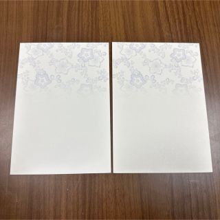 染色型紙 萩に桔梗 江戸時代　ポストカード　2枚セット(使用済み切手/官製はがき)