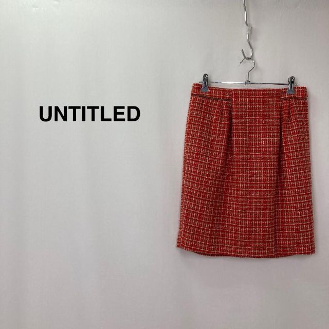 UNTITLED(アンタイトル)のUNTITLED アンタイトル チェック柄台形スカート レッド レディース レディースのスカート(ひざ丈スカート)の商品写真