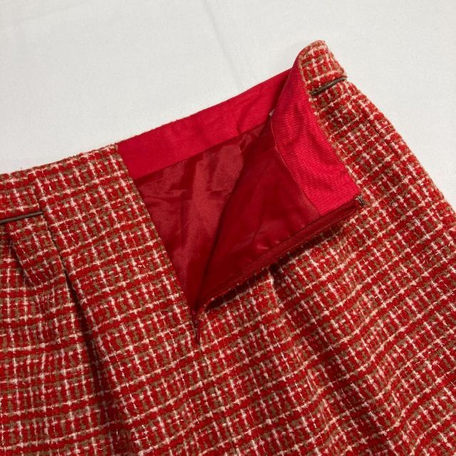 UNTITLED(アンタイトル)のUNTITLED アンタイトル チェック柄台形スカート レッド レディース レディースのスカート(ひざ丈スカート)の商品写真
