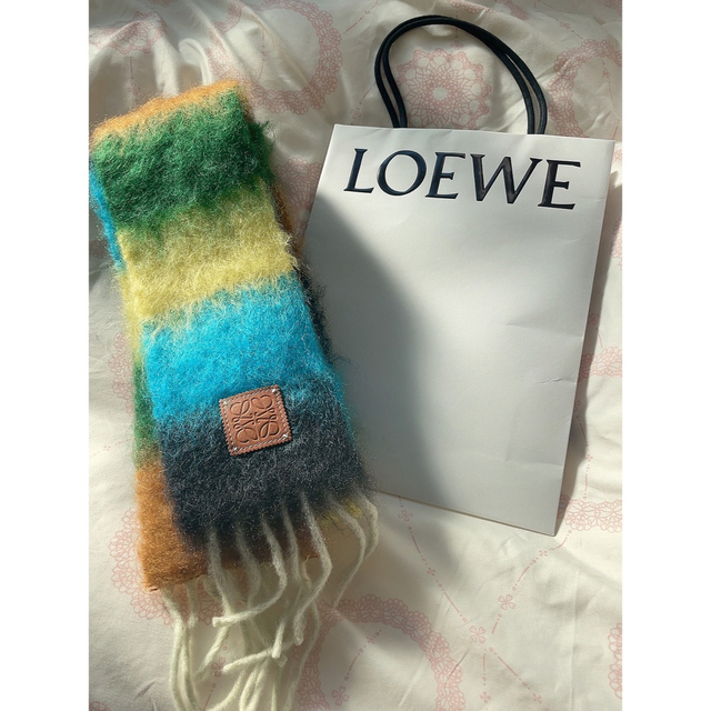 LOEWE - ロエベ ウール モヘヤ マフラー アナグラム loewe モヘアの