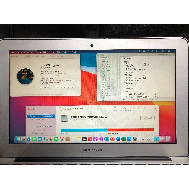 Apple(アップル)のMacBook Air 11インチ　Mid2013　Ci5・オフィス・Win10 スマホ/家電/カメラのPC/タブレット(ノートPC)の商品写真