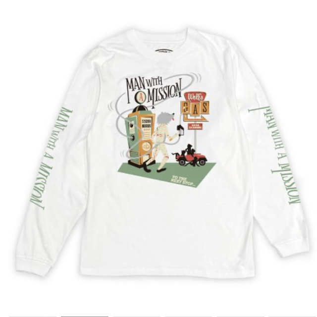 MAN WITH A MISSION - MISSION REFUELING LONG T (ホワイト MAN WITH A MISSION - MISSION REFUELING LONG T (ホワイト