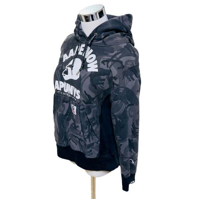 A BATHING APE(アベイシングエイプ)のアベイシングエイプ チャンピオン コラボパーカー デカロゴ ダブルネーム 総柄 レディースのトップス(パーカー)の商品写真