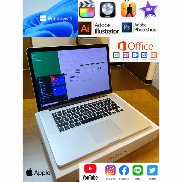 美品 Macbook Pro 4K/Windows 11/2021年Office