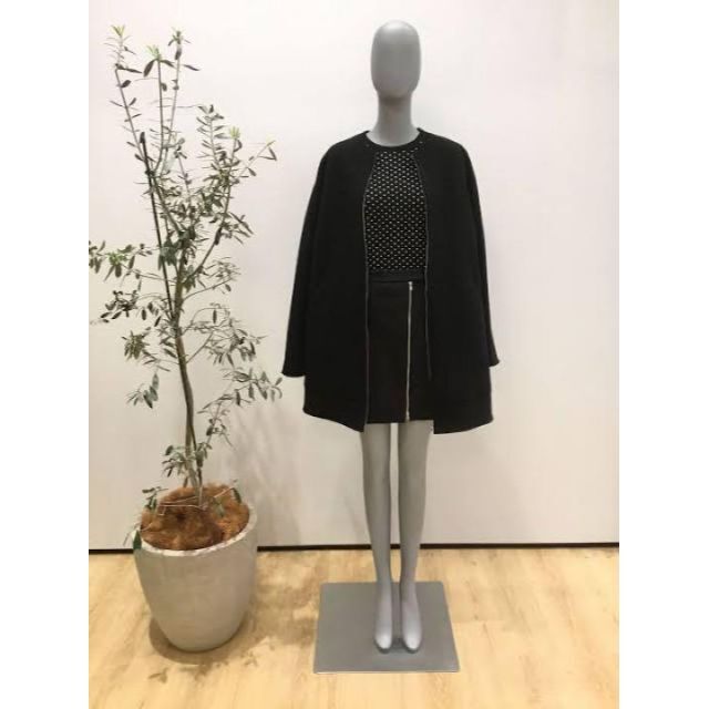 高級 theory セオリー 19aw ノーカラーコート ブラック9409606