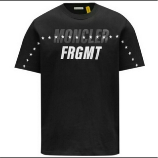フラグメント(FRAGMENT)のモンクレール  フラグメント ロゴ スターTシャツ M　ブラック(Tシャツ/カットソー(半袖/袖なし))