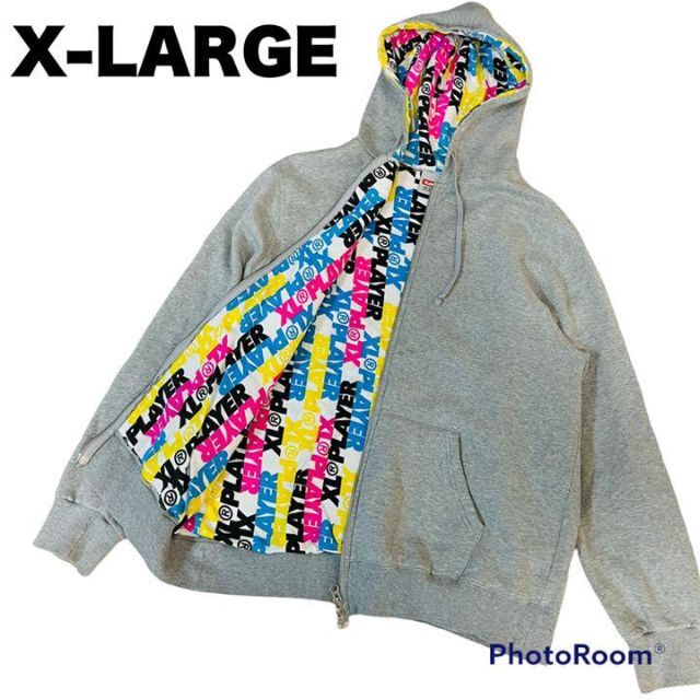 XLARGE(エクストララージ)のX-LARGE エクストララージ ジップアップ パーカー グレー 大きいサイズ メンズのトップス(パーカー)の商品写真