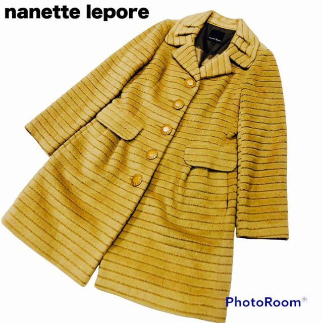 Nanette Lepore(ナネットレポー)の【美品】nanette lepore ナネットレポー アンゴラ ロングコート レディースのジャケット/アウター(ロングコート)の商品写真