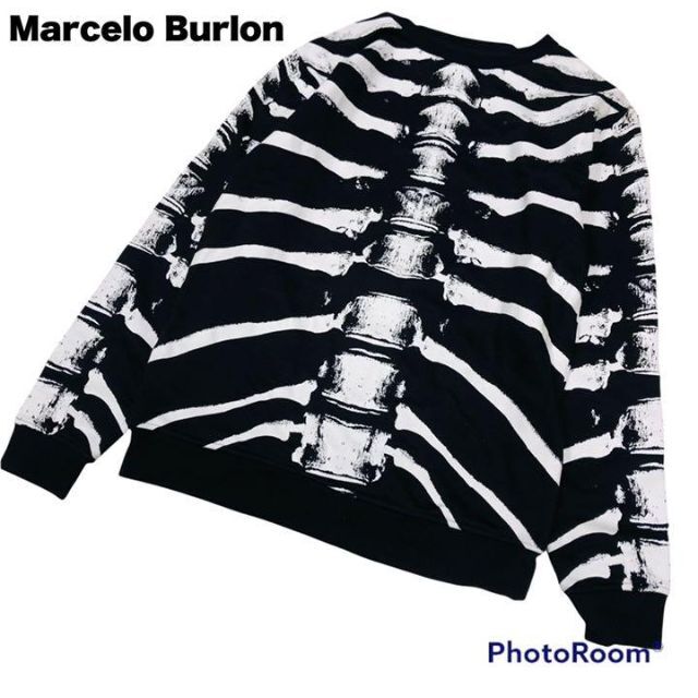 【希少】 マルセロブロン 骨柄スウェット Marcelo Burlon バーロン