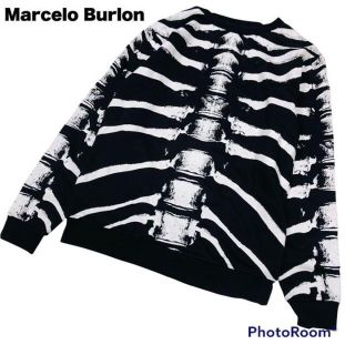 マルセロブロン(MARCELO BURLON)の【希少】 マルセロブロン 骨柄スウェット Marcelo Burlon バーロン(スウェット)