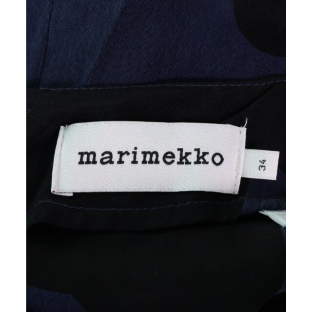 marimekko マリメッコ ひざ丈スカート 34(XS位) 紺x黒(総柄) 2