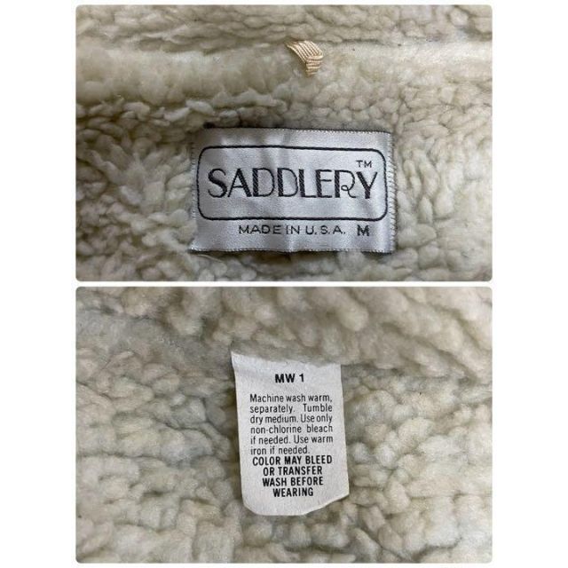 SADDLERY USA製　デニムジャケットGジャン　裏ボア　肉厚　襟ボア　M. メンズのジャケット/アウター(Gジャン/デニムジャケット)の商品写真