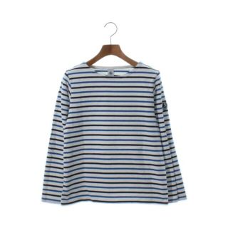 プチバトー(PETIT BATEAU)のPETIT BATEAU Tシャツ・カットソー S 白x青x黒(ボーダー) 【古着】【中古】(カットソー(半袖/袖なし))