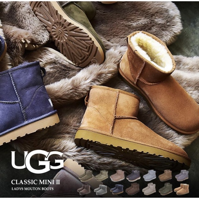 限定レア　新品未使用　UGG クラシックウルトラミニ シェイド 25cm グレー