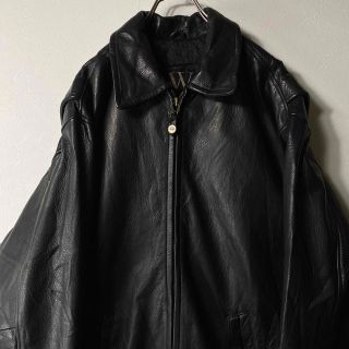 アートヴィンテージ(ART VINTAGE)の90’s NEW YORK レザー スイングトップ ブラック L 本革 希少(レザージャケット)