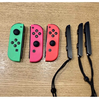 ニンテンドースイッチ(Nintendo Switch)のJOY-CON (L)ネオングリーン(R)ネオンピンク(R)レッド ジャンク(その他)