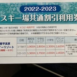 スキー場共通割引券(スキー場)