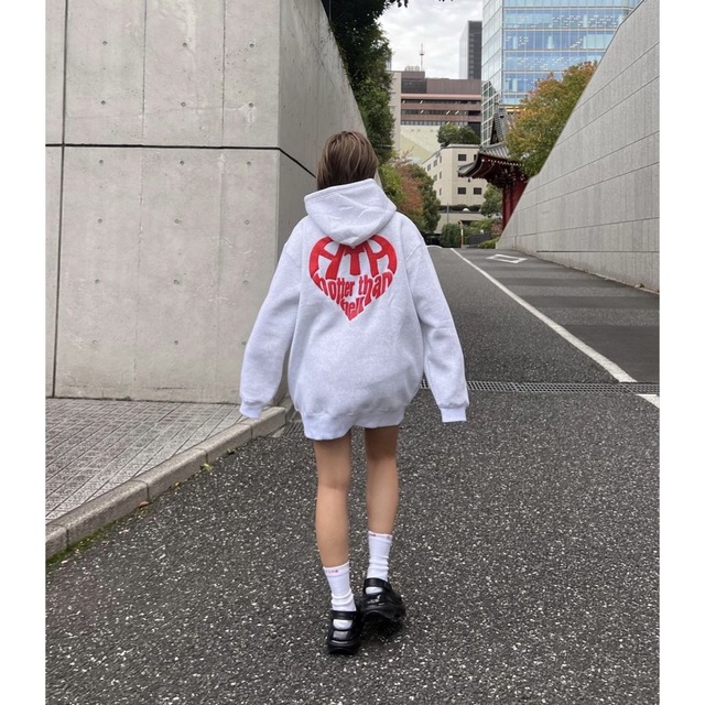 HTH Heart logo hoodie アッシュグレー　パーカー