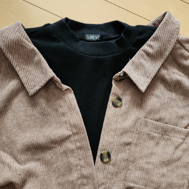 コーデュロイジャケット風 レディーストップス レディースのトップス(シャツ/ブラウス(長袖/七分))の商品写真