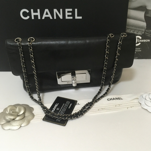 CHANEL(シャネル)の専用♡激レア★美品♡シャネル 2.55 チェーンショルダーバッグ ブラック正規品 レディースのバッグ(ショルダーバッグ)の商品写真