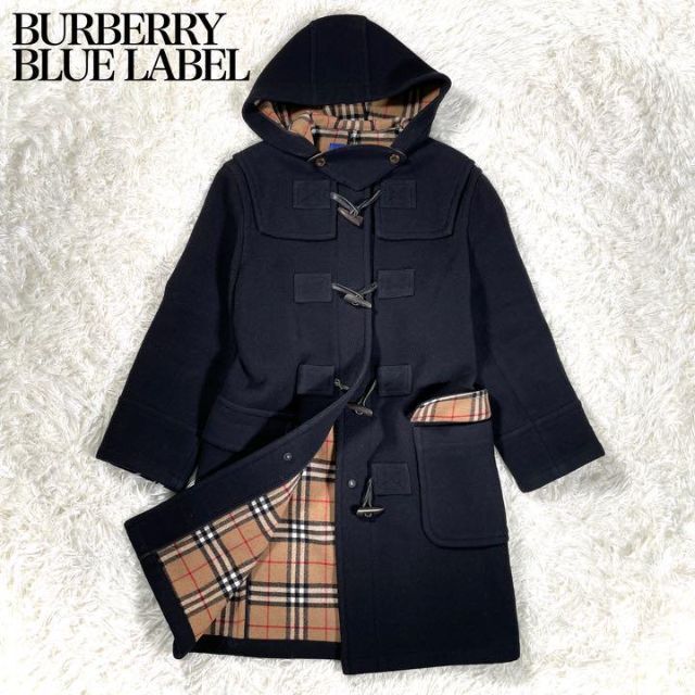 美品】バーバリーブルーレーベル ウールロングダッフルコート ノバ