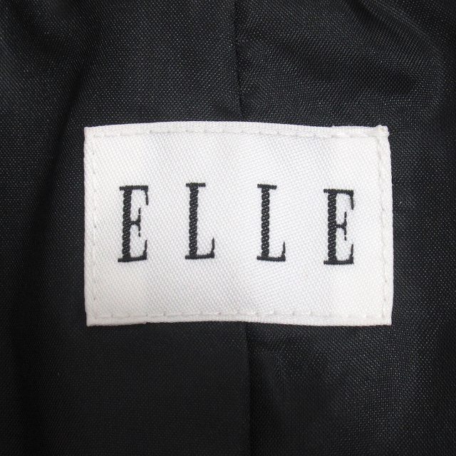 ELLE(エル)の美品 エル ELLE ウール ツイード ノーカラー ジャケット フリンジ 38 レディースのジャケット/アウター(その他)の商品写真