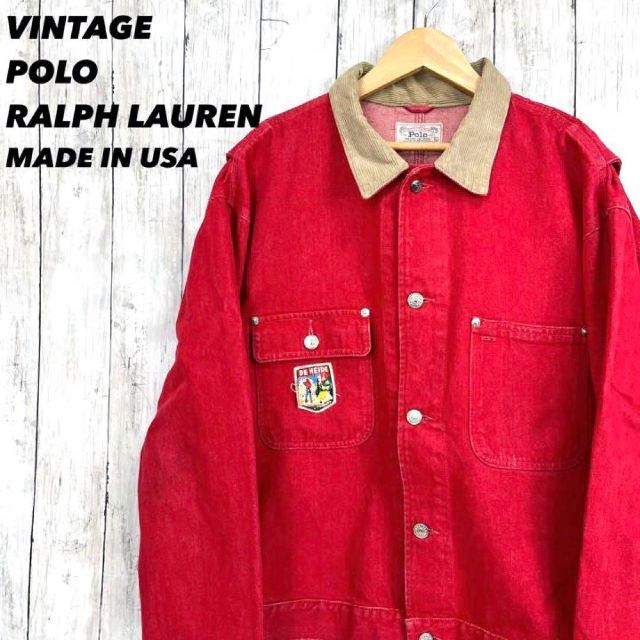 POLO RALPH LAUREN(ポロラルフローレン)のUSA製ヴィンテージ古着　ポロラルフローレン　カラーデニムジャケット　サイズXL メンズのジャケット/アウター(Gジャン/デニムジャケット)の商品写真