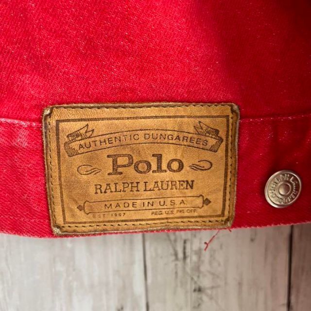 POLO RALPH LAUREN(ポロラルフローレン)のUSA製ヴィンテージ古着　ポロラルフローレン　カラーデニムジャケット　サイズXL メンズのジャケット/アウター(Gジャン/デニムジャケット)の商品写真