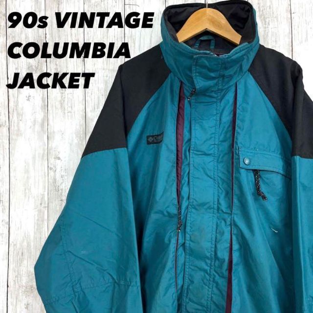 90sヴィンテージCOLUMBIAコロンビア マウンテンジャケット 緑×黒