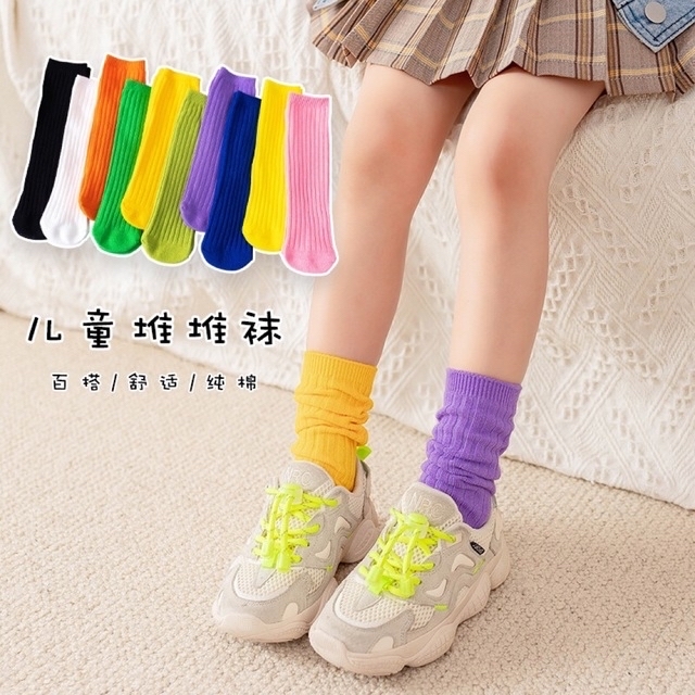 ENDO SOCKSキャンディーカラー踵跡なしタイプ子供靴下ルーズソックス キッズ/ベビー/マタニティのこども用ファッション小物(靴下/タイツ)の商品写真