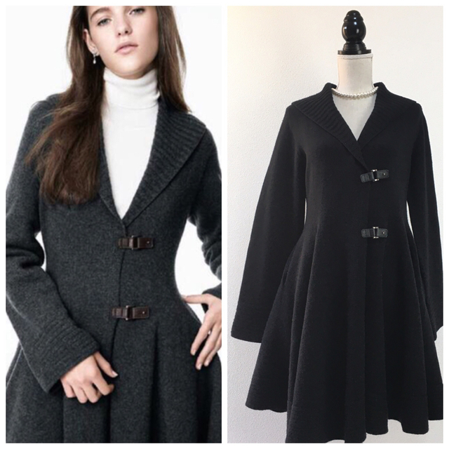 深緑(ふかみどり) 【超美品】定価26万円 FOXEY カシミヤ100% 女優襟