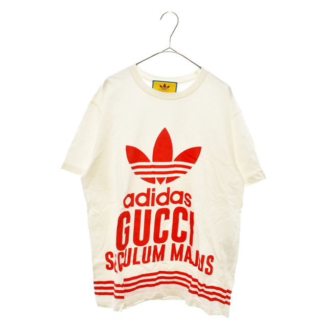 激安通販  Gucci - GUCCI グッチ × adidas フロントプリント 半袖Tシャツ カットソー 717422 XJEXI ホワイト Tシャツ+カットソー(半袖+袖なし)