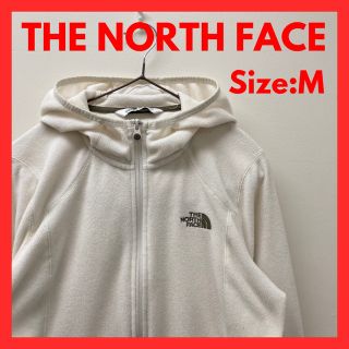 ザノースフェイス(THE NORTH FACE)の【美品】古着　ノースフェイス　フリースパーカー　レディース　Mサイズ　ホワイト(パーカー)