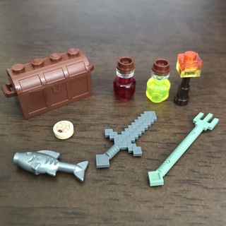 レゴ(Lego)の新品✨レゴ LEGO 正規品 ②マインクラフト  剣　宝箱　松明　魚　ポーション(知育玩具)