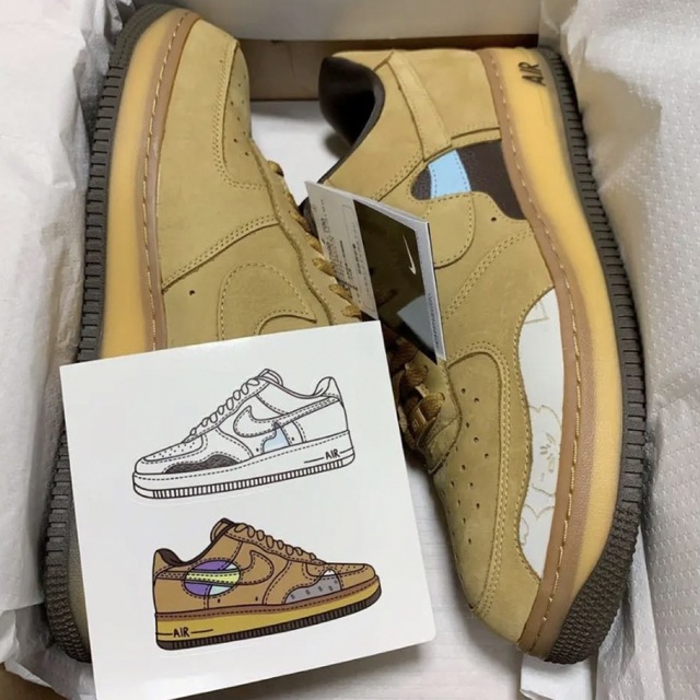 NIKE WMNS AIR FORCE 1 Cut Out Wheat 29cm