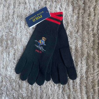 ポロラルフローレン(POLO RALPH LAUREN)の新品　ポロベア　スキー　おしゃれ　刺繍　手袋　　ニットグローブ　アームウォーマー(手袋)